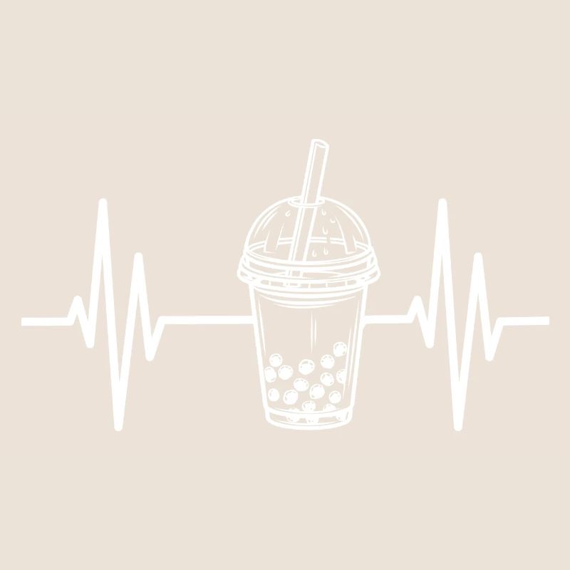 Herzschlag Boba Tea Getränk Bubble Tea