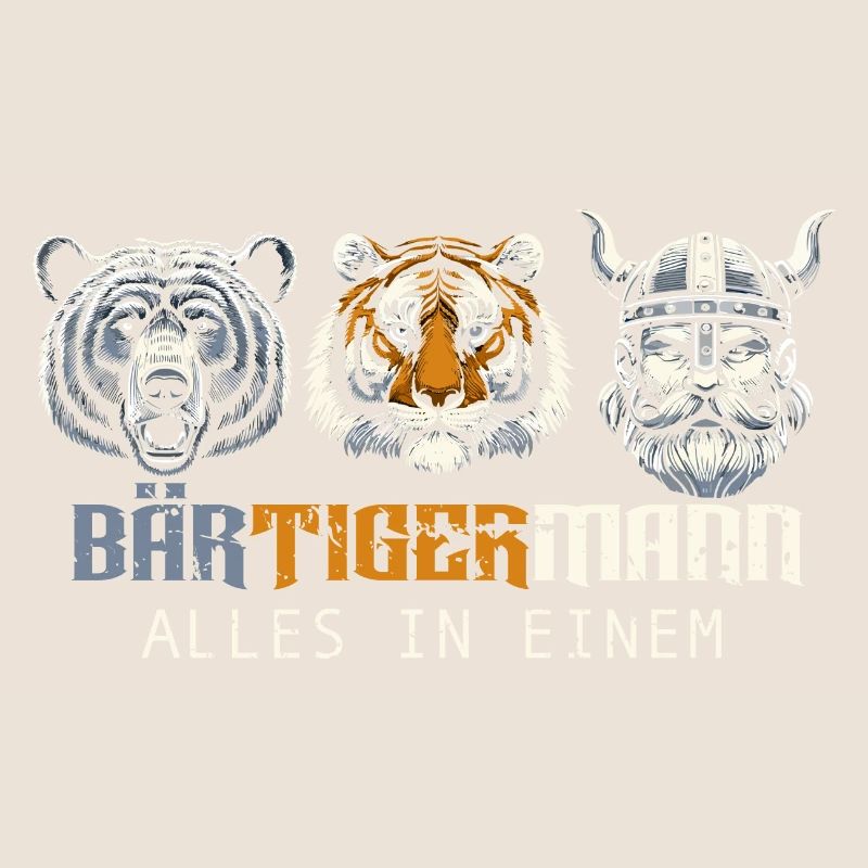 Bärtigermann Bär Tiger Mann Geschenk Bart