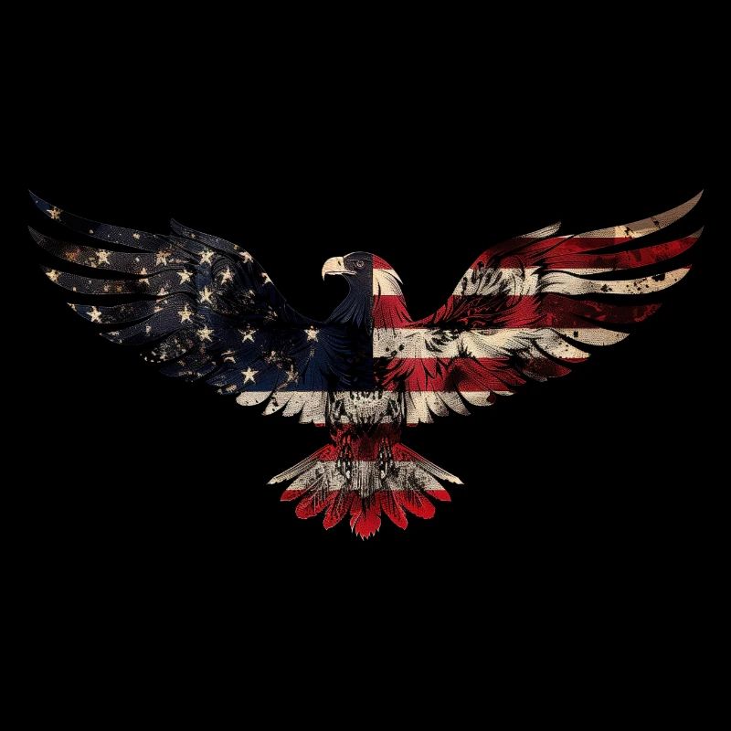 Drapeau américain Eagle Silhouette American Heritage 3
