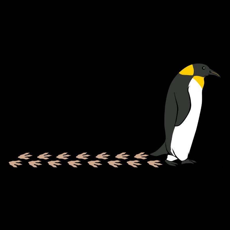 Empreinte de faune de pingouin mignon se dandin