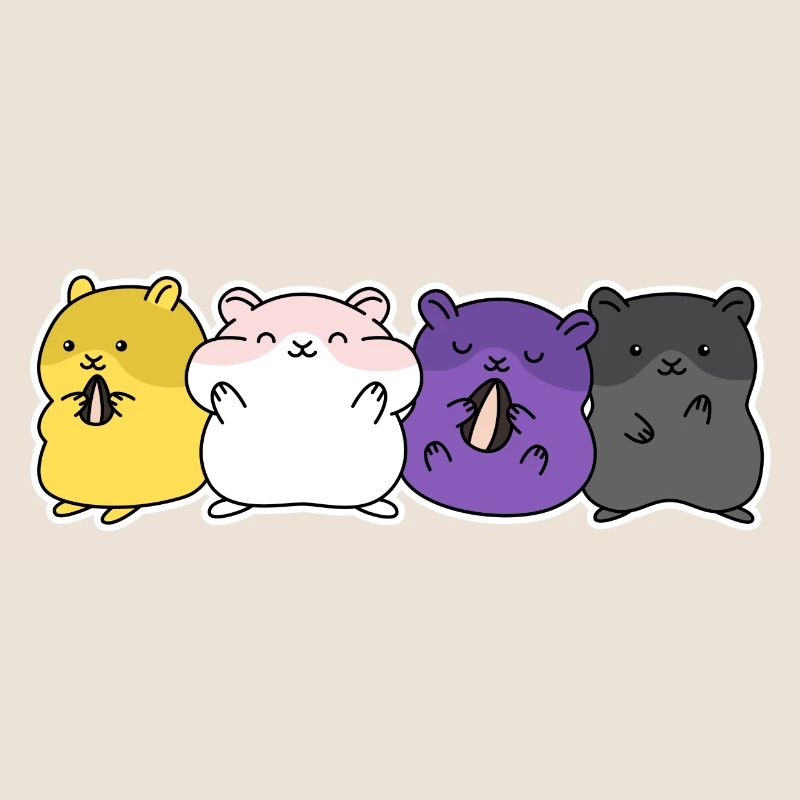 Non-binary flag hamster design for Enbys