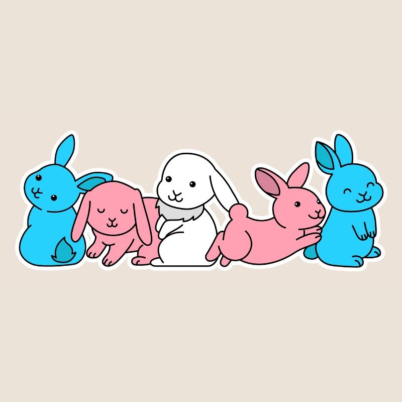 Conception de lapin de drapeau trans pour les personnes trans