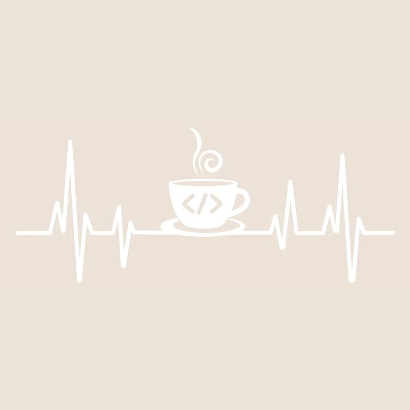 Codage du café Heartbeat Codeur Développeur Nerd Coffe