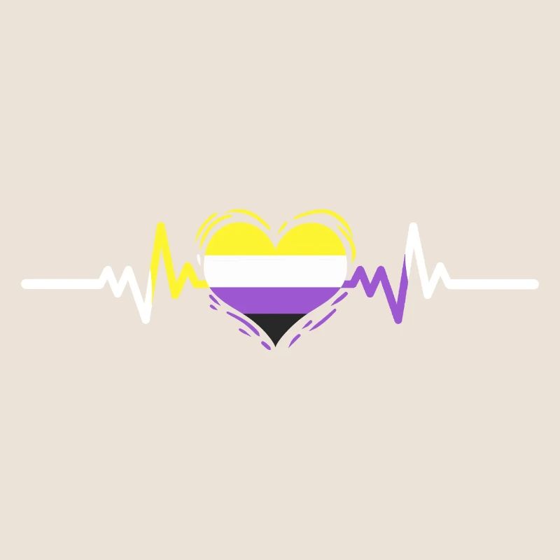 Nonbinary Pride Heartbeat Nonbinary Pride
