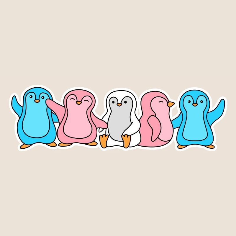 Conception de pingouins trans pour les personnes trans