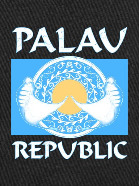 Palau Flag Manta Rays