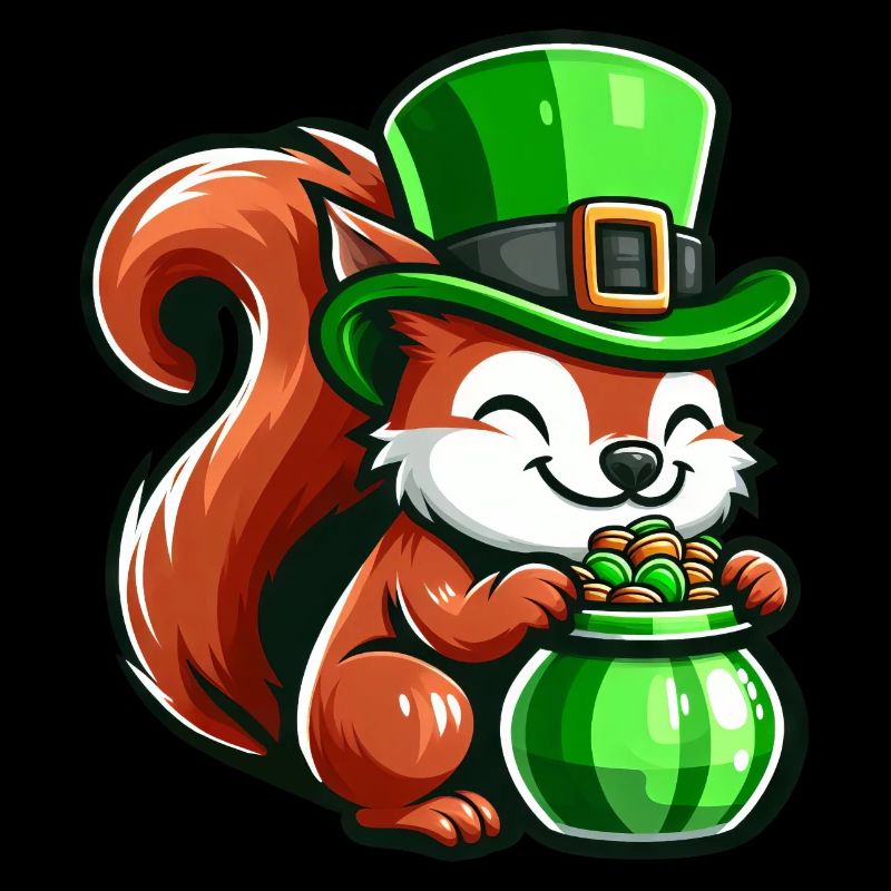 St. Patrick's Day Cute Squirrel Comic Design