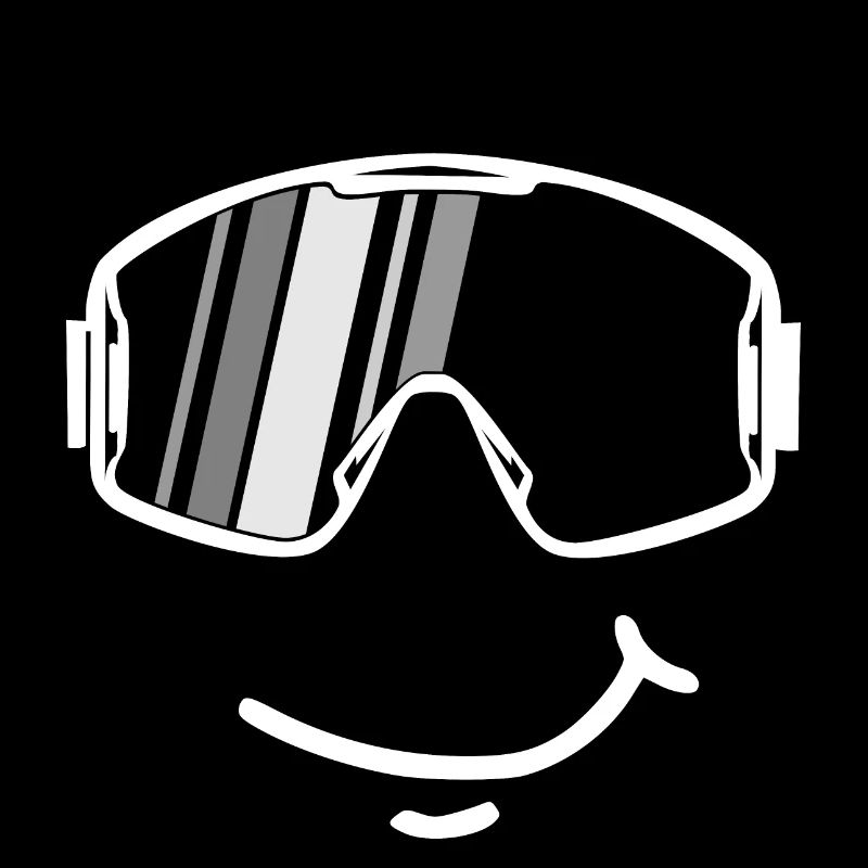 Drôle de visage rieur avec masque de ski