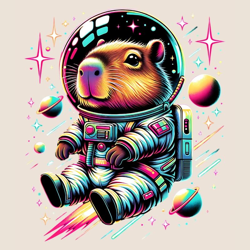 Capybaras Niedlicher Capybara Astronaut