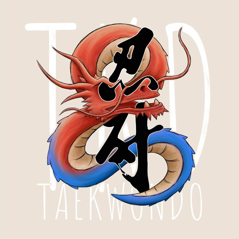 TKD Corée Yin & Yang Dragon Taekwondo