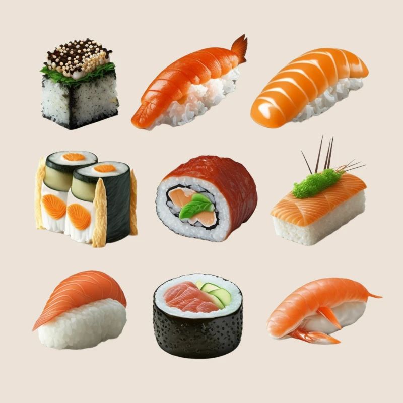 Different sushi variations