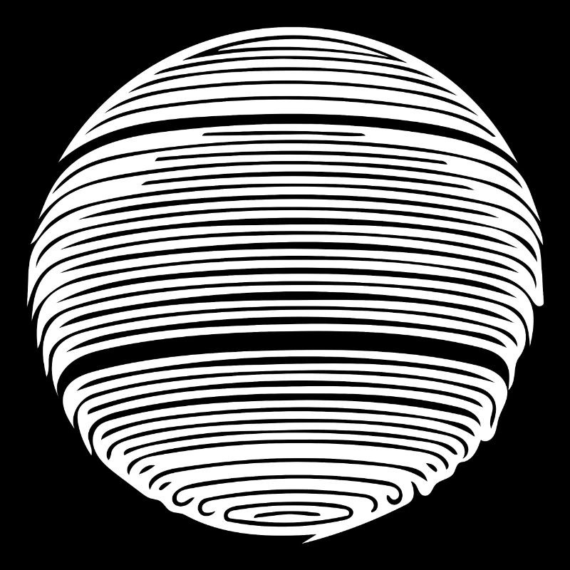 Geometric planet sphere with stripes