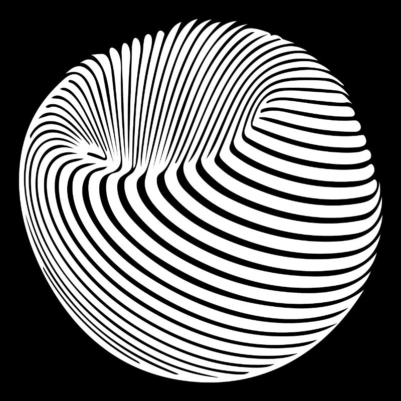 Geometrischer Kugel Körper mit Streifen
