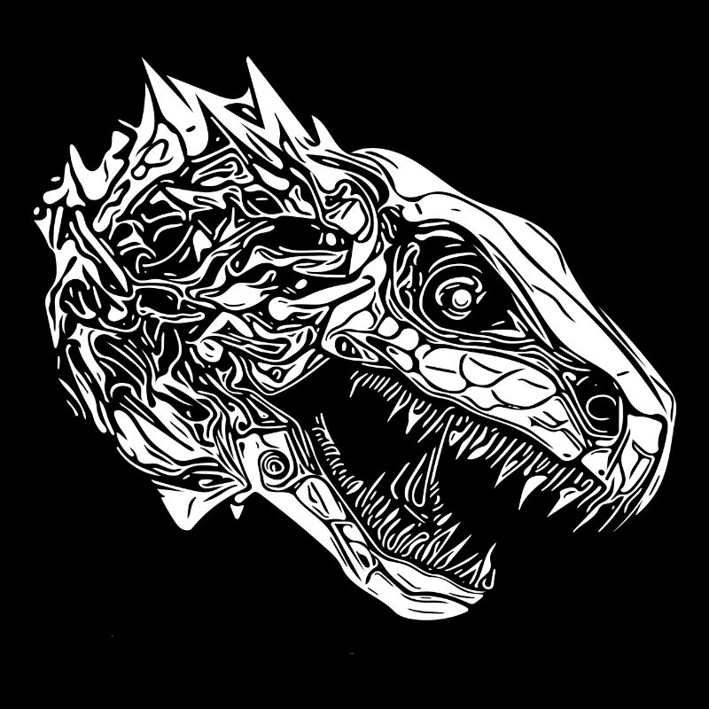 Conception de portrait effrayant de fan de dinosaure