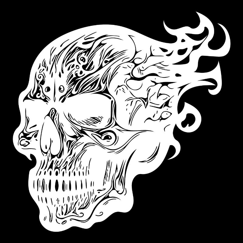 Brennender Tattoo Feuer Schädel