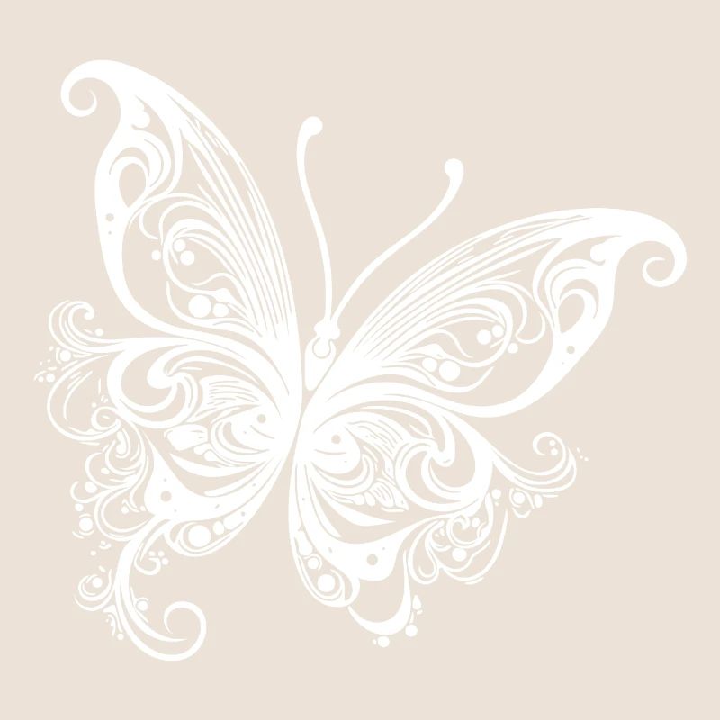 Dessin papillon de style lignes et points