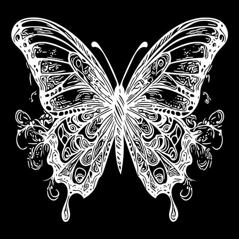 Papillon de style tatouage avec des ailes