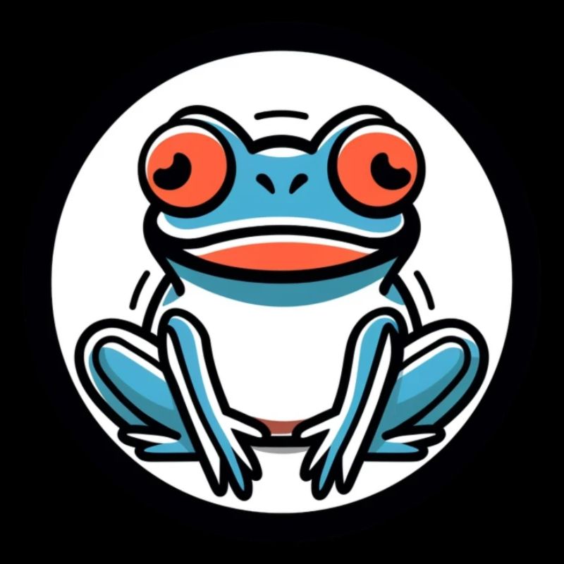 Psychedelic Frog Splash: Neon Minimalistic Print