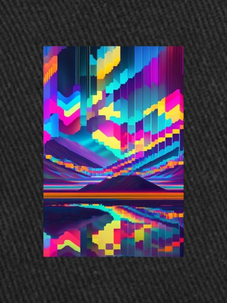 psychedelic glitch of pixels