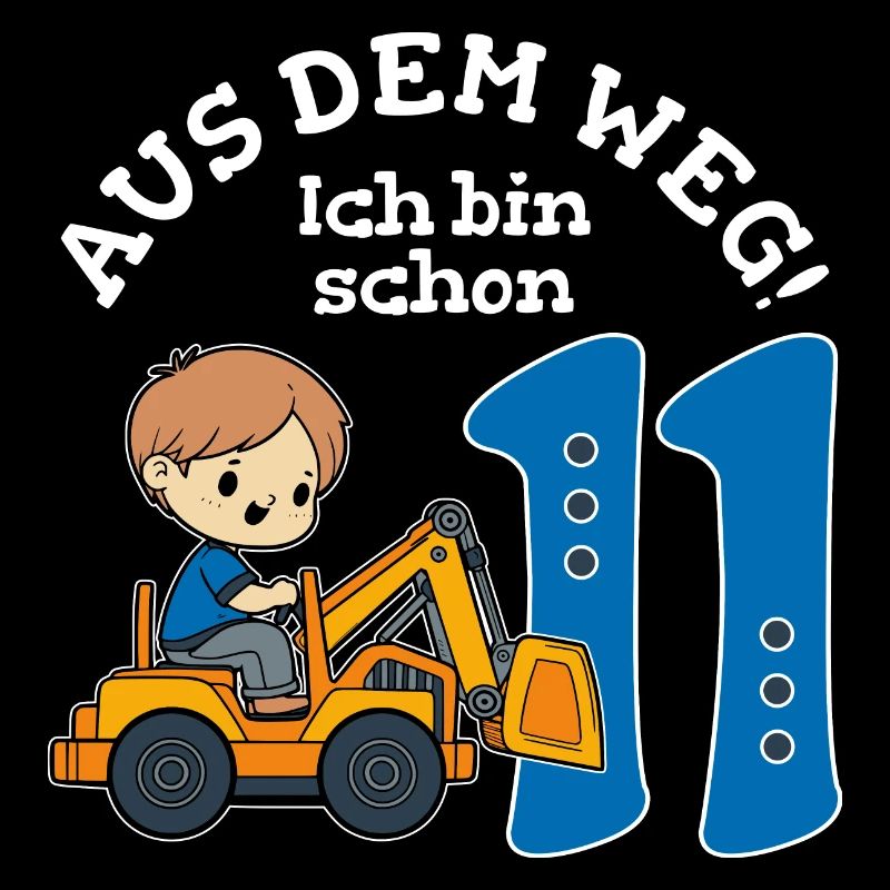 11. Geburtstag Bagger Junge