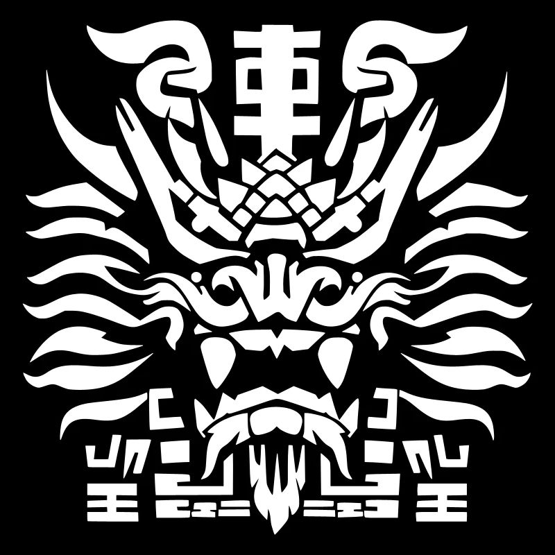 Drachenkrieger-Kopf-Schablone