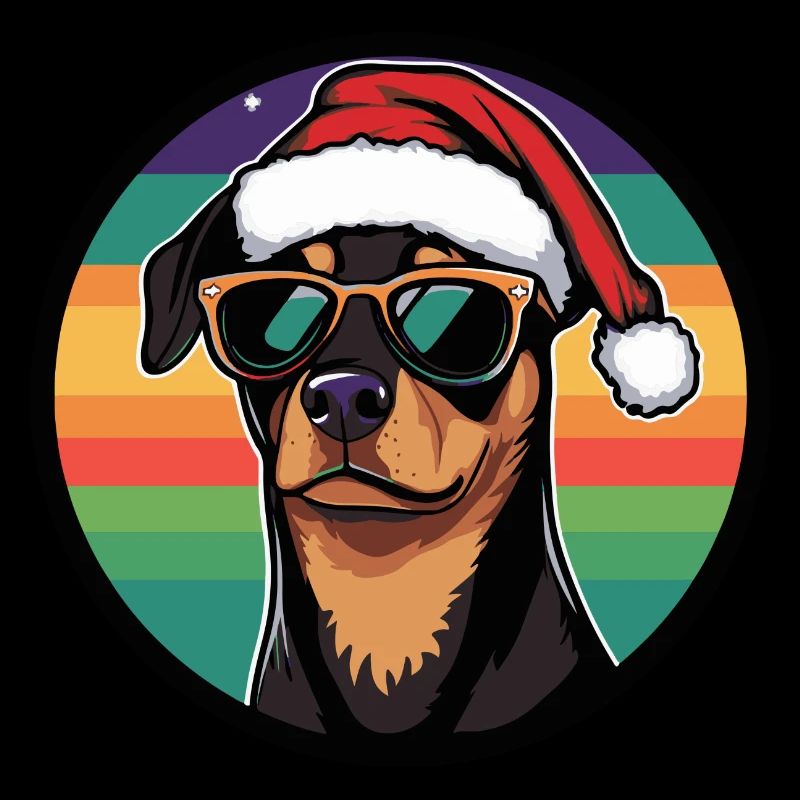Pinscher chien Noël cool