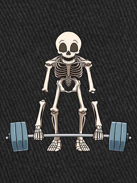 Funny skeleton weightlifting