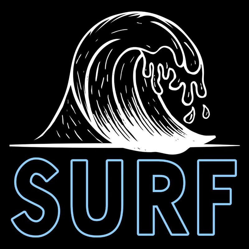Ride The Waves Classic Surfing T-Shit Present Gift