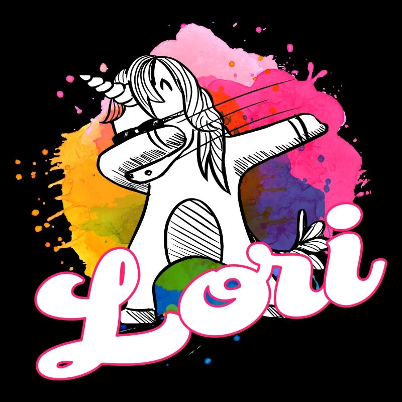 LORI - Schöner Name mit dabbing Einhorn