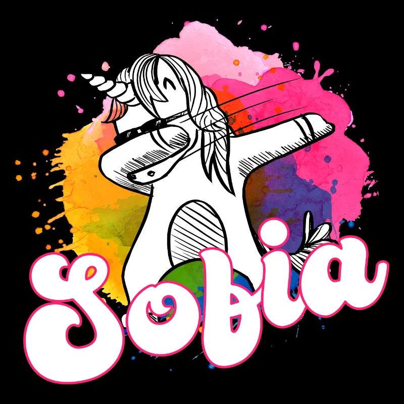 SOFIA - Schöner Name mit dabbing Einhorn