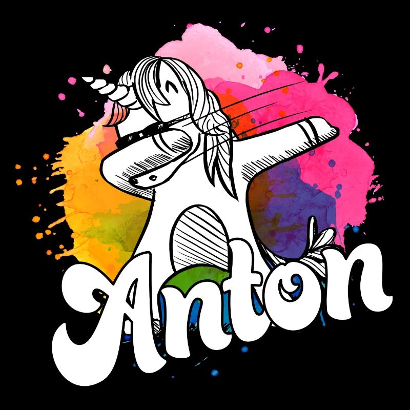 ANTON - Beau nom de garçon avec licorne cool