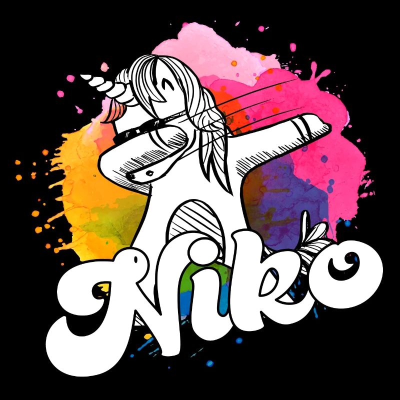 NIKO - Beau nom de garçon avec licorne cool