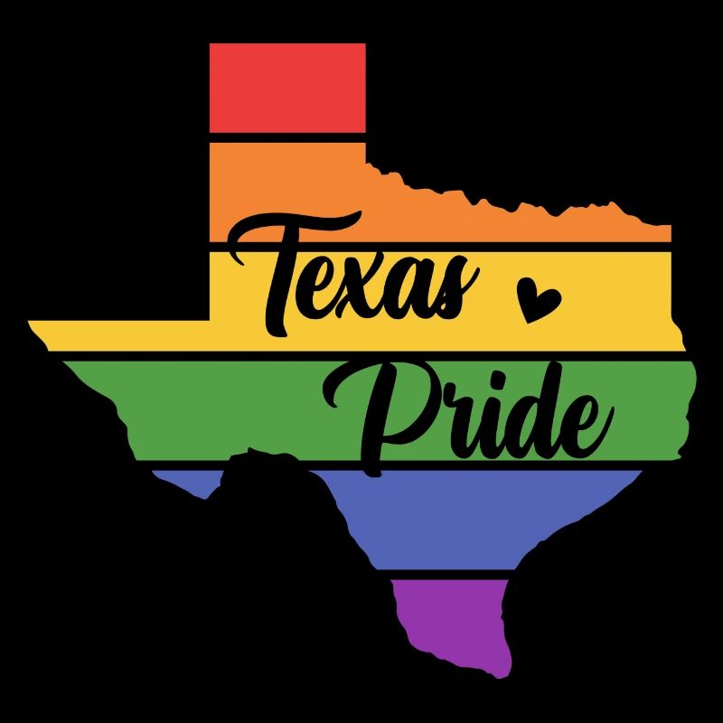 Texas map in rainbow design for LGBT+ Texans
