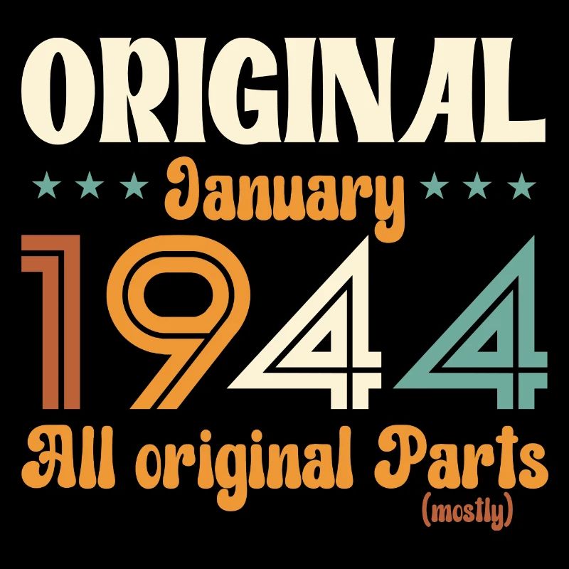80e anniversaire Original janvier Vintage 1944