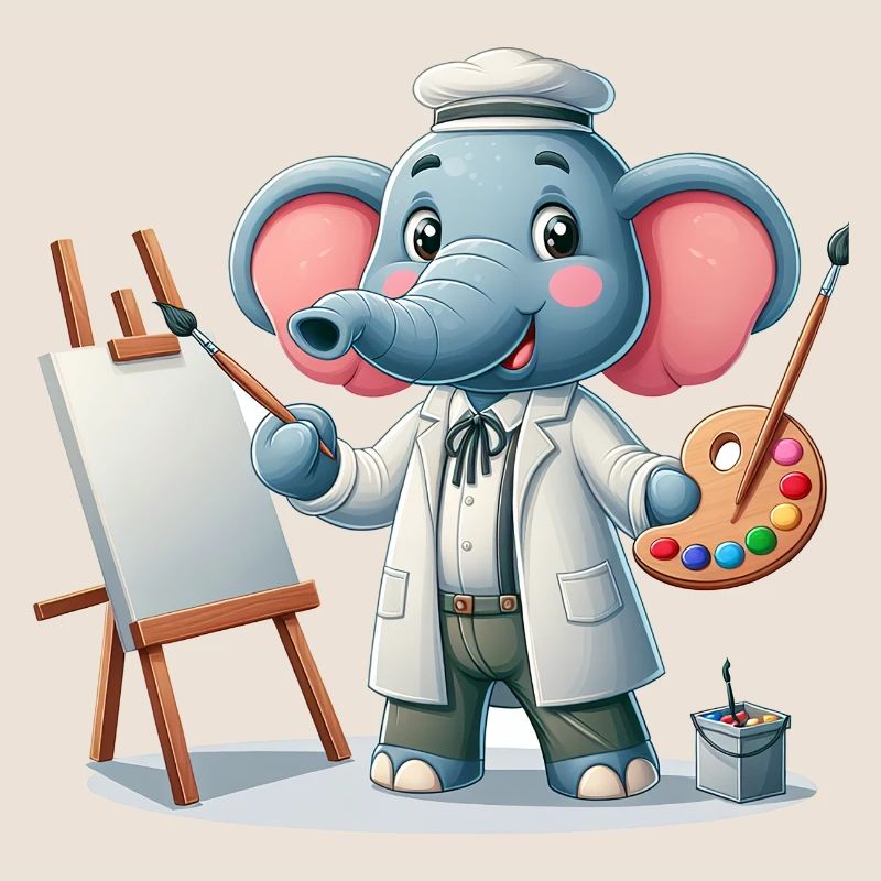Artiste éléphant mignon