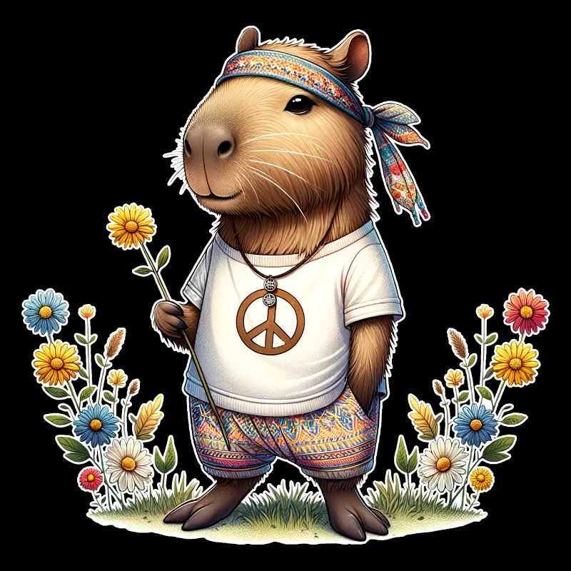 Capybara Hippie Paix
