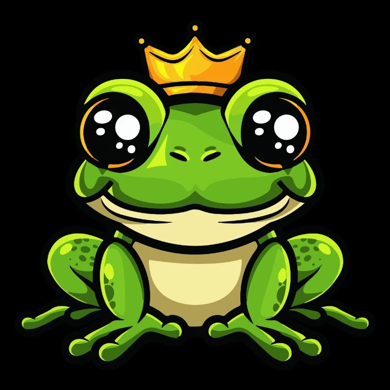 Frosch Comic Krone