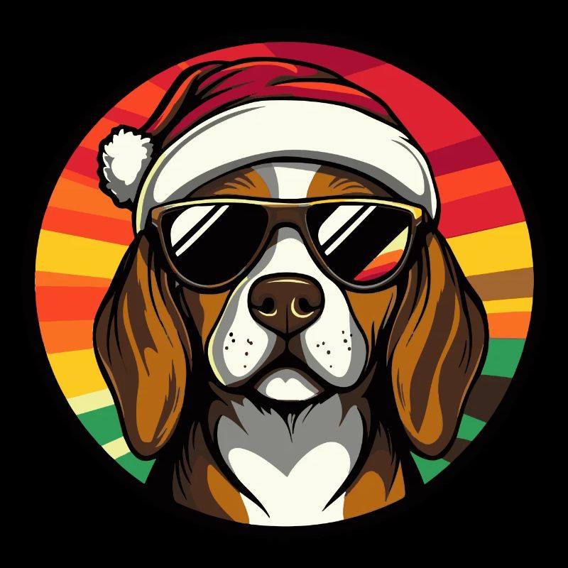 Beagle chien Noël cool