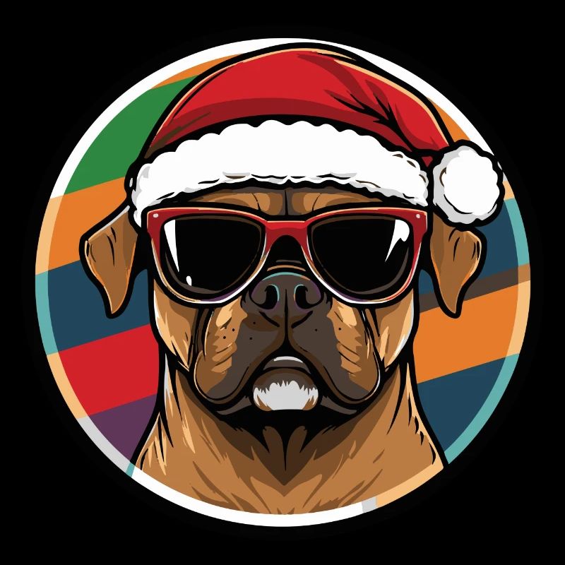 Boxer Chien Noël Cool