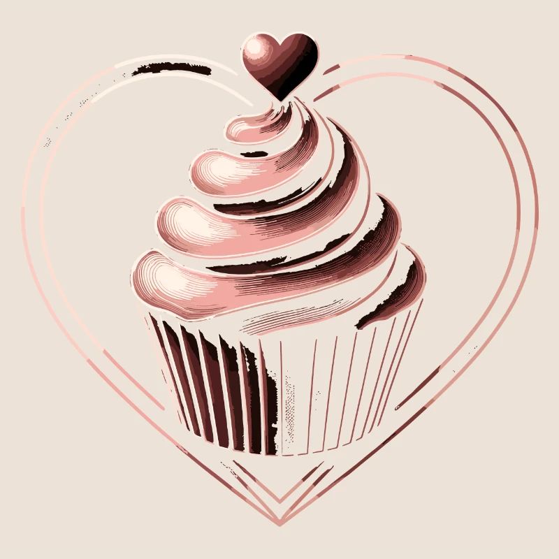 Cupcake Schokolade Herz Bäcker Backen Backen Cupcakes backen