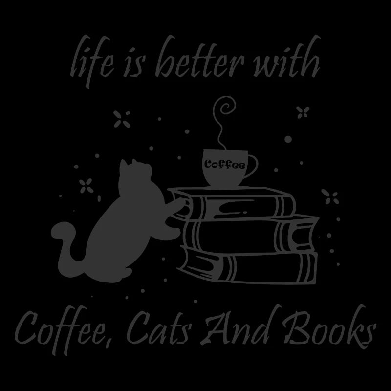 Reading Books, Cats and Coffee Ironic Kitty