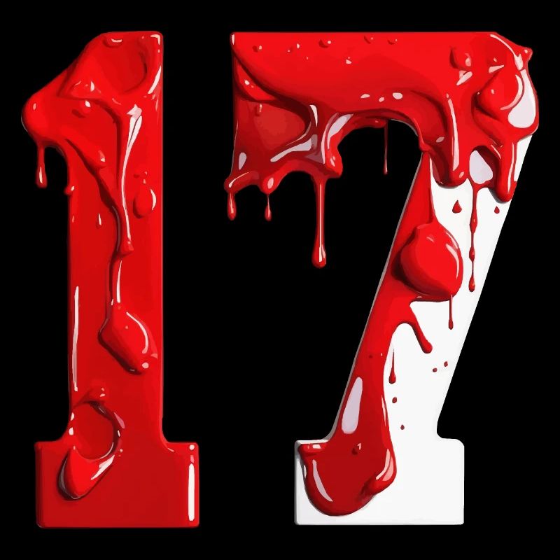 NR. 17 NUMMER 17 ROT WEIß 17. GEBURTSTAG