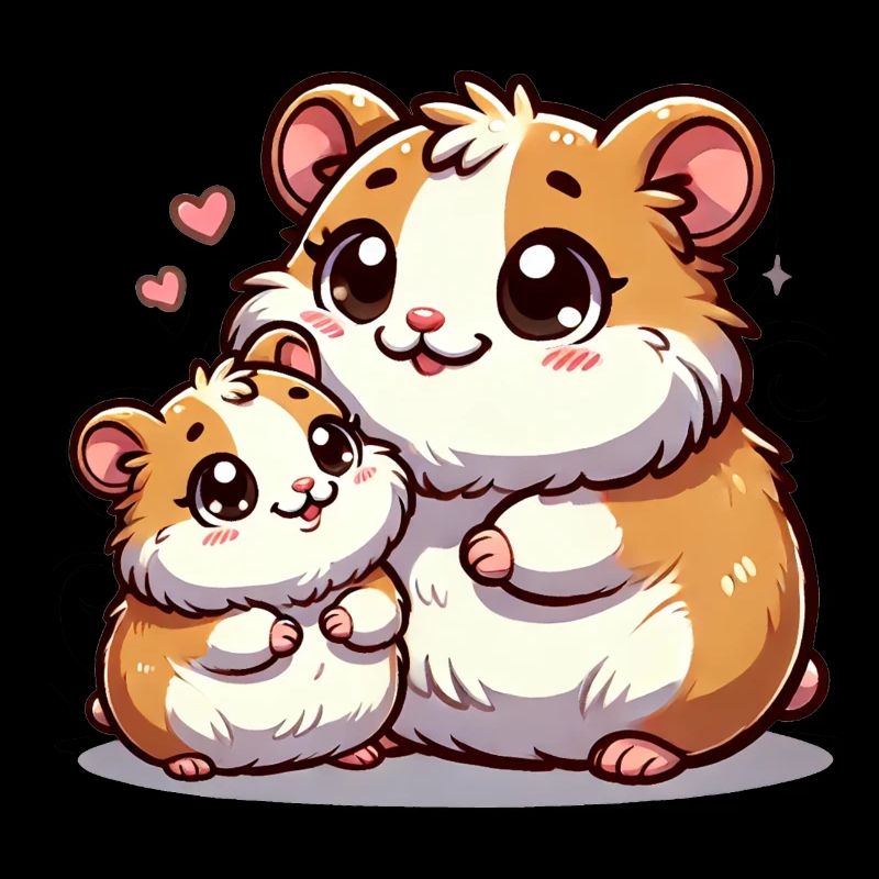 Parent hamster aimant avec enfant