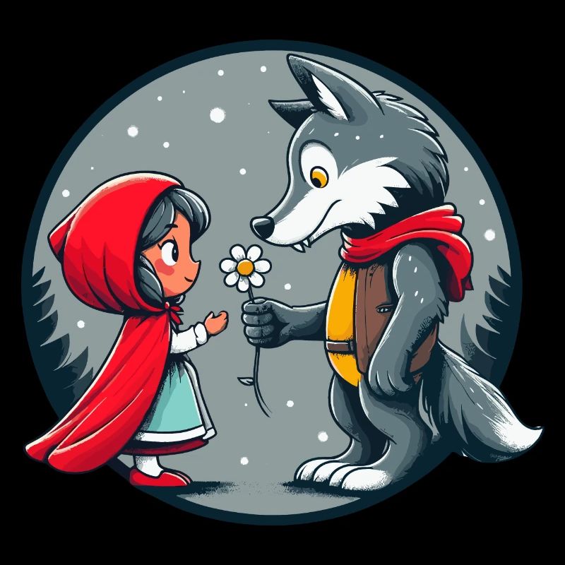 Rotkäppchen Wolf Märchen Kinder Blume Märchenfigur