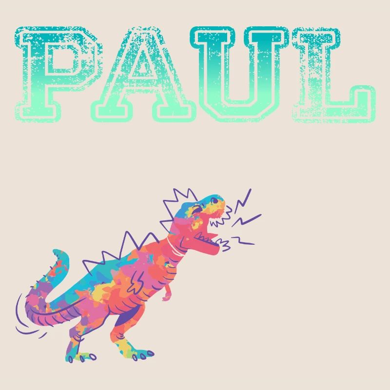 PAUL - Beautiful boy name with dinosaur