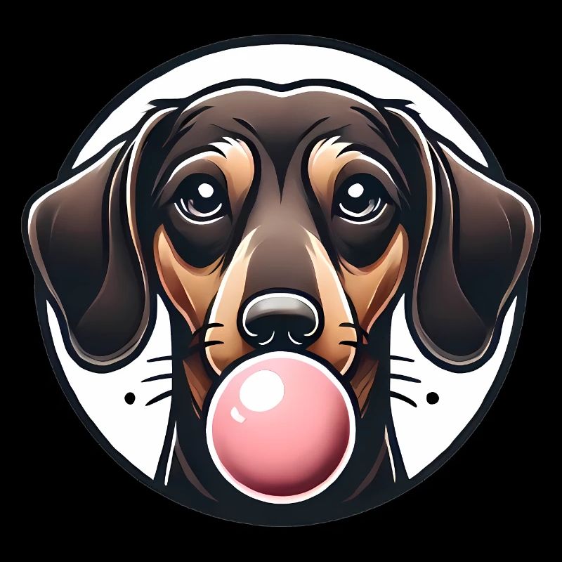 Teckel avec graphique Bubblegum