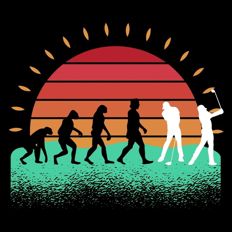 Golfspieler Evolution Golfer Golf
