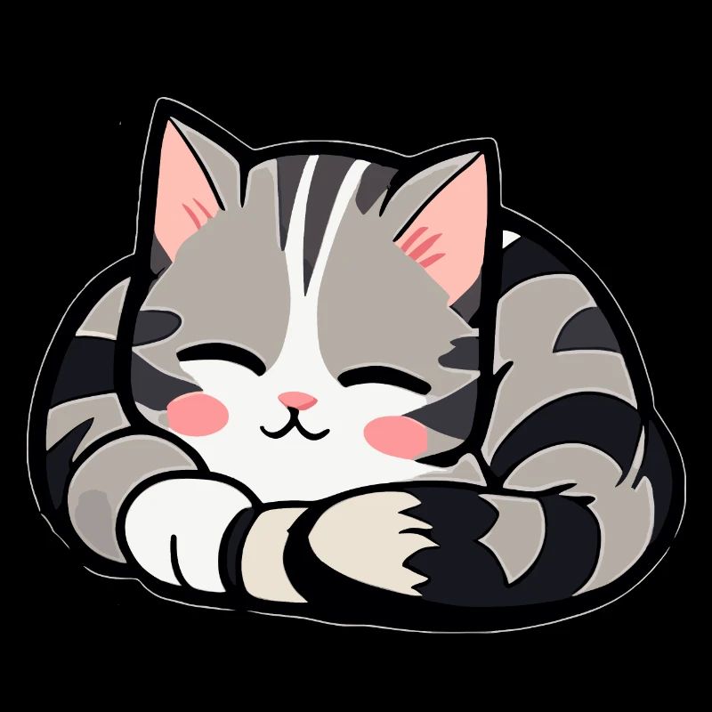 Süße Katze schläft eingerollt