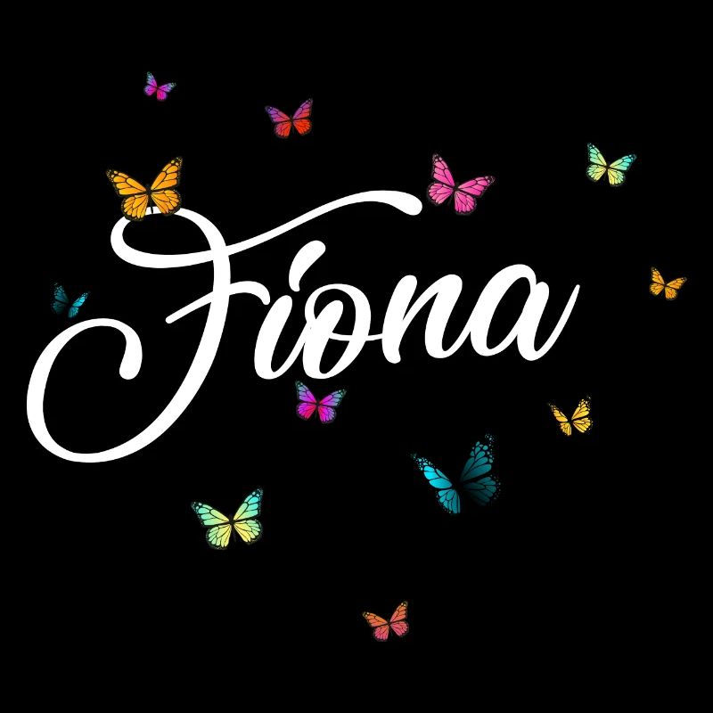 FIONA - Mädchen Name mit bunten Schmetterlingen