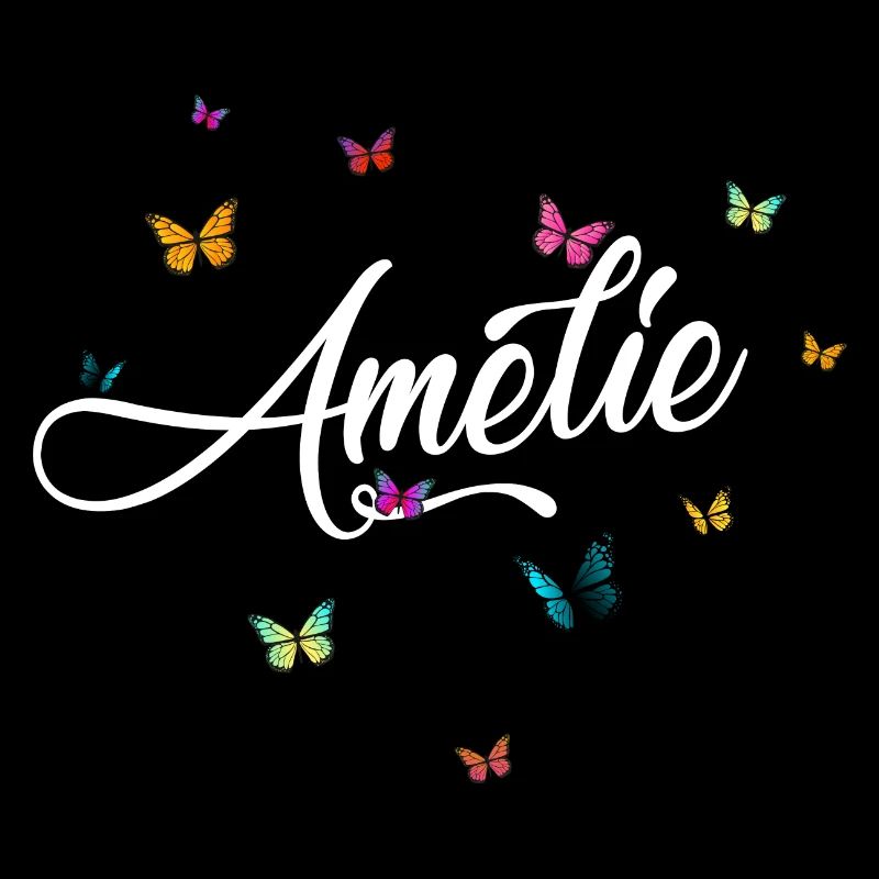 AMELIE - Mädchen Name mit bunten Schmetterlingen